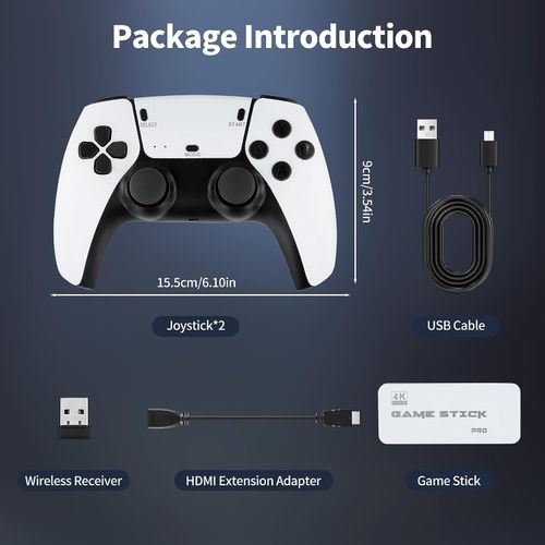 20000+ Retro Video Game Console 4K HD TV Game Stick Ink.2 Wireless Controller — image 2