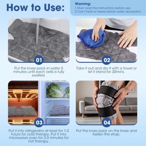 Reusable Knee SAP Ice Pack Hot Cold Compress Pain Relief Wrap Support Pad UK — image 17