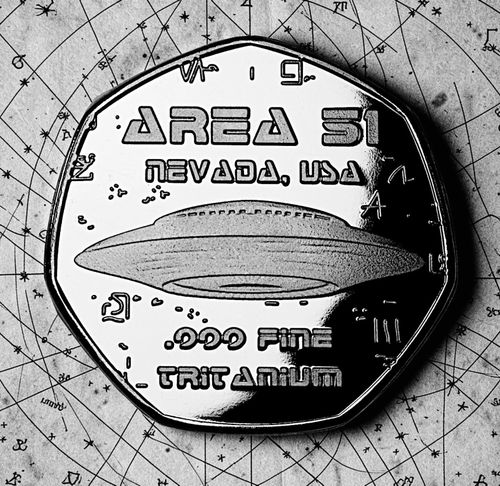 OUR SOLAR SYSTEM & AREA 51 Silver & Bronze Commemorative Coins & Case. Alien — image 3