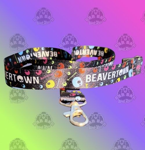 BEAVERTOWN Skull/Bones LANYARD Key Chain Clip NEW Pub Bar Club Staff Hen Stag Do