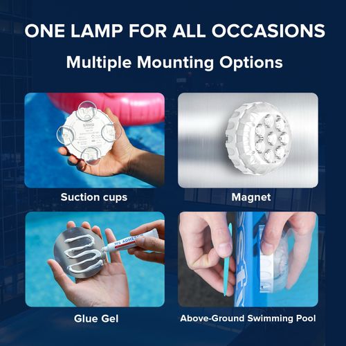 2PCS SANSI LED Submersible Lights 20 RGB Color for Above Ground Pools Spa IP68 — image 8