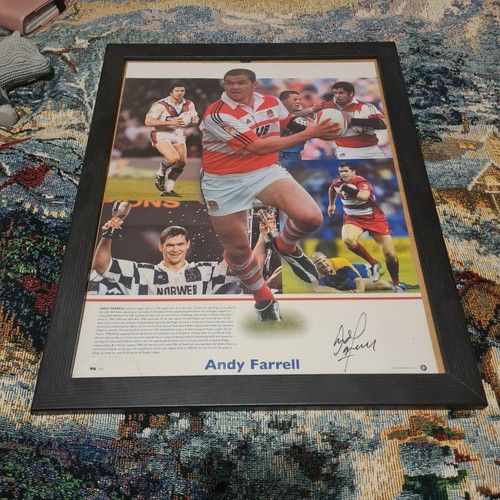 Andy Farrell Rugby Legend Hand Signed 17x13'' England Photograph with COA