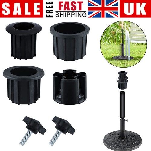 Parasol Base Stand Umbrella Holder Adaptor Tube Bolt Fixing Mount Accessories UK