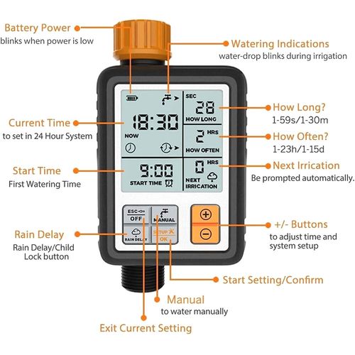 Water Timer Automatic Irrigation watering System Programmable Garden Sprinkler — image 12