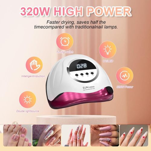 320W UV LED Nail Lamp with Smart Sensor & 4 Timer Settings for Perfect Gel Nails — image 4