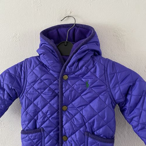 RALPH LAUREN QUILTED SNOWSUIT - SIZE 9M - PURPLE - BODY GIRLS WINTER — image 2