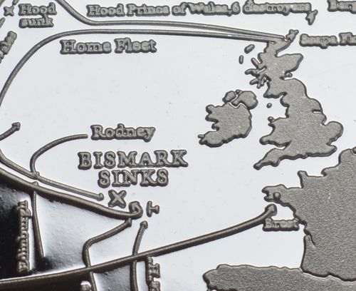  German Battleship BISMARCK Silver Commemorative. Pursuit & Sinking, WW2, Navy — image 4
