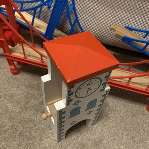 140 Piece Wooden Train Set bundle Brio & compatible track, trains, bridges — image 7
