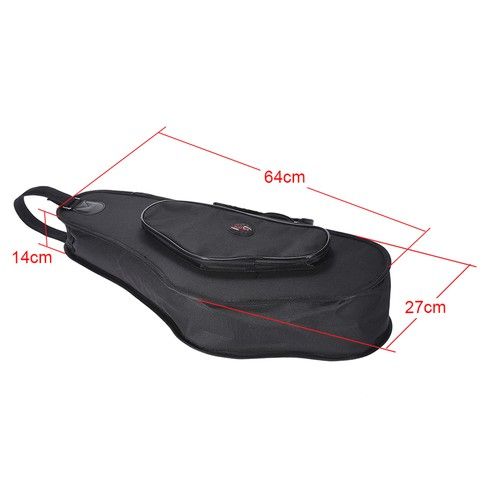 Alto Saxophone Case Curved Neck 600D Hard Shell Double Zipper Black