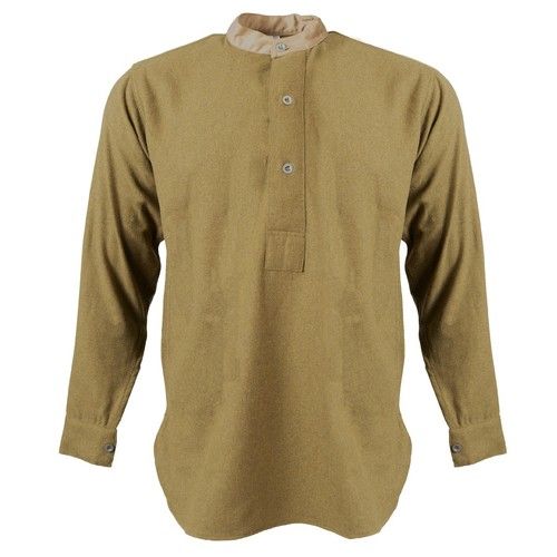 WW2 British Army Other Ranks Wool 3-Button Collarless Shirt Repro for Reenactors