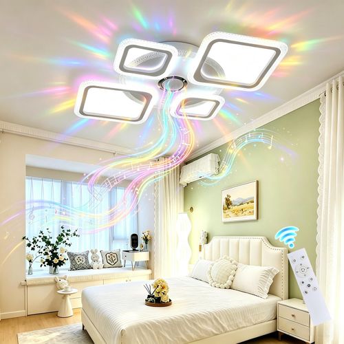 60W Ceiling Light with Remot RGB Dimmable Bluetooth Speaker Music Ceiling Lamp — image 9