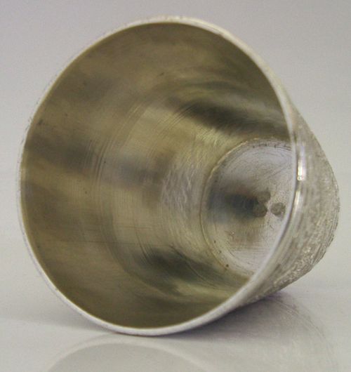 84g PERSIAN SOLID SILVER BEAKER CUP c1940 MIDDLE EASTERN ANTIQUE BARWARE — image 5