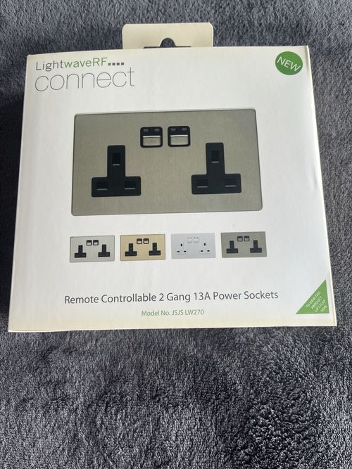 LightwaveRF Connect 2 Gang 13A Switched Smart Socket Chrome JSJS LW270 — image 3