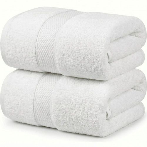 2x Extra Large Jumbo Bath Sheets & Towels Sets 500GSM, 100% Egyptian Cotton