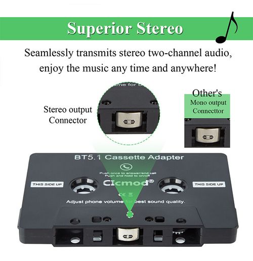 Bluetooth Cassette Adapter Car Stereo Wireless Audio Receiver AUX Music Player — image 5