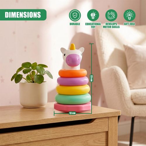 Una The Unicorn Baby Stacking Rings Montessori Toy Ring Stacker Toddler Activity — image 4