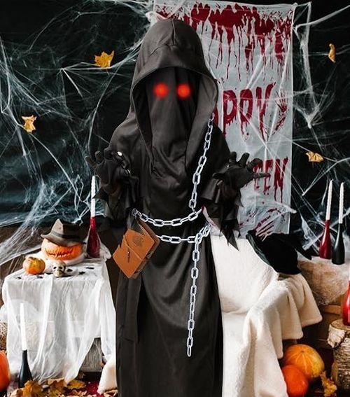 Boys Kids Grim Reaper Halloween Fancy Dress Costume Outfit Horror Trick Or Treat — image 3