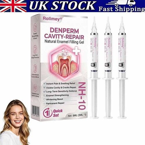 Rolimey DenPerm Cavity Repair Enamel Filling Gel For Sensitive Teeth 3ml*3/Pack