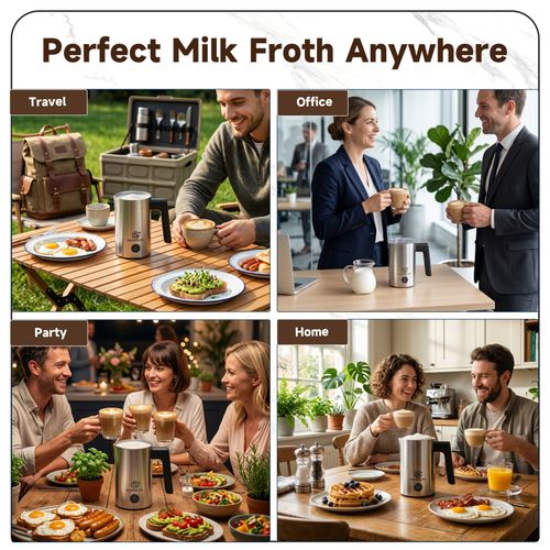 SUPERLEX Automatic Milk Frother 500W 300ml Hot & Cold Milk Function SS — image 6