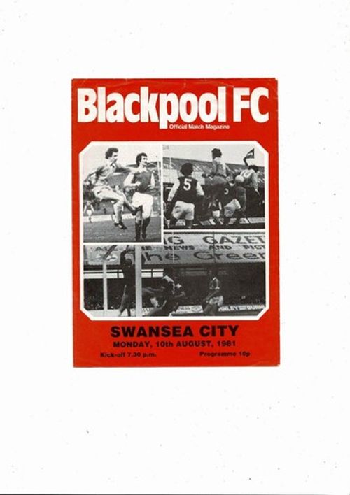 Blackpool v Swansea Friendly Football Programme 1981/82