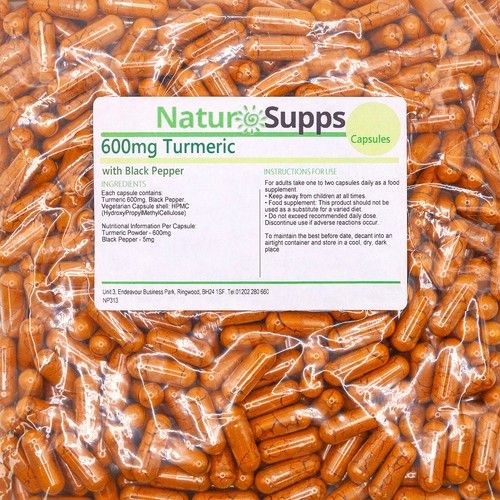 Turmeric Capsules 600mg High Strength 90 180 360 with Black Pepper
