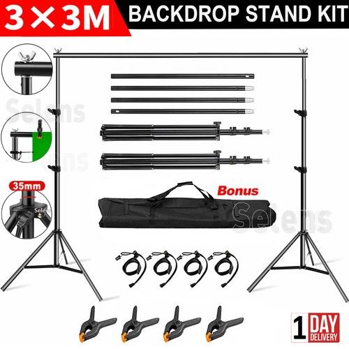 10×10FT Backdrop Stand Frame Heavy Duty Thick Photography Background Adjustable