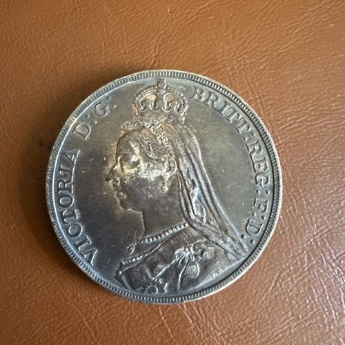 1890 Queen Victoria Crown Silver Coin - Mid Grade - Jubilee Head British Crown