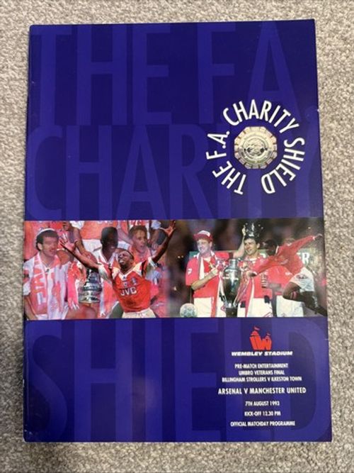 1993 FA Charity Shield Programme Arsenal v Man United VGC Clean No Writing