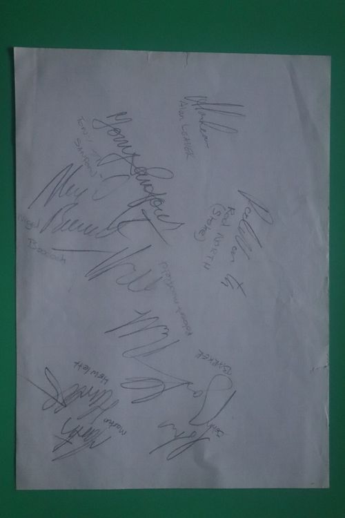 Exeter Falcons Speedway v Stoke 1980 Signed by seven Boocock Hewlett Maxfield + — image 2
