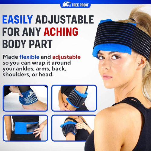 Trekproof Ice Pack (3-Piece Set) Reusable Hot and Cold Therapy Gel Wrap Support — image 3