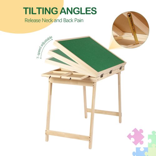 1500 Pieces Jigsaw Puzzle Table 4 Tilting Angle Board w/ Drawers & Foldable Legs — image 4