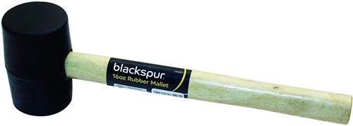 16OZ Rubber Mallet With Wooden Shaft Tent Peg Camping Hammer Accessory