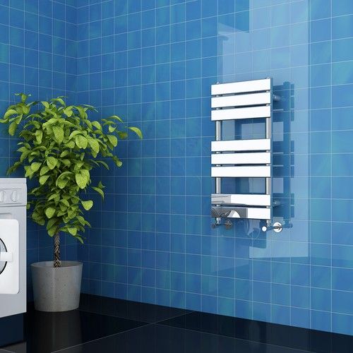 Chrome Flat Panel Towel Rail Radiator Bathroom Designer Towel Rail Heated Rads