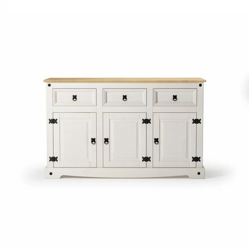 Corona Sideboard White 3 Door 3 Drawer Solid Pine Dining Mexican — image 6