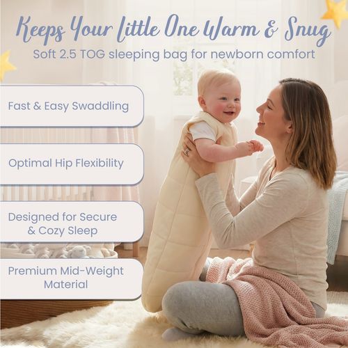 Baby Swaddle Sleeping Bag 2.5 Tog 0-3 months 3-12 months Cotton — image 7