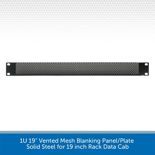 1U 19" Vented Mesh Blanking Panel/Plate Solid Steel for 19 inch Rack Data Cab — image 4