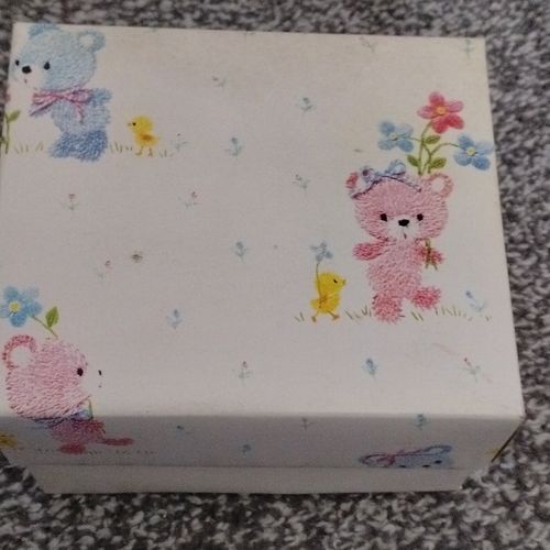 Boxed Baby Christening Silverware Set, Silver Spoon & Teddy Bear Money Box — image 2