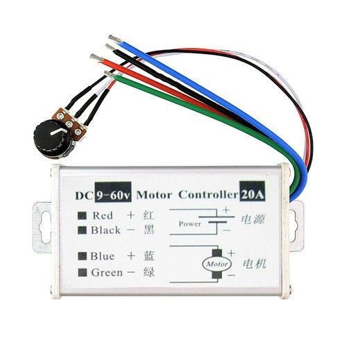 12V 24V Max 20A PWM DC Motor Stepless Variable Speed Control Controller Switch