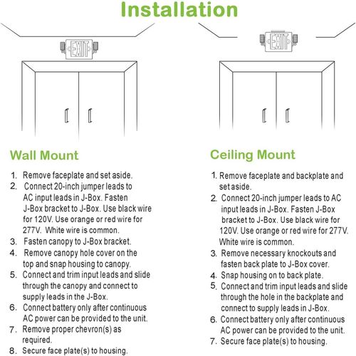 6 Pack LED Exit Sign Emergency Light–Hi Output RED Compact Combo UL 924 Listed — image 20