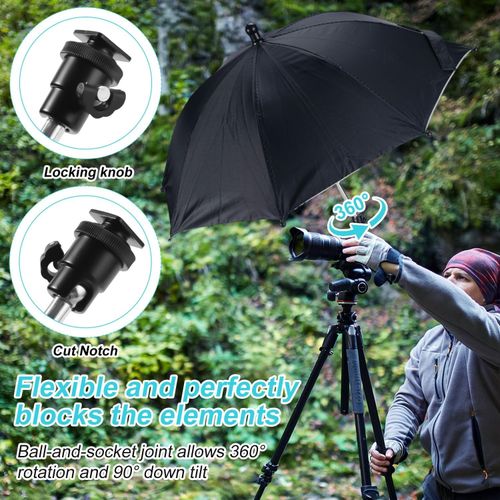 Camera Hot Shoe Umbrella, Waterproof Camera Umbrella DSLR Camera Sunshade Rain C — image 4