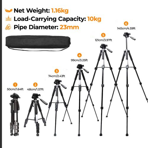 Huepar 56-inch/143cm Laser Level Adjustable Tripod Use with Line Lasers — image 4
