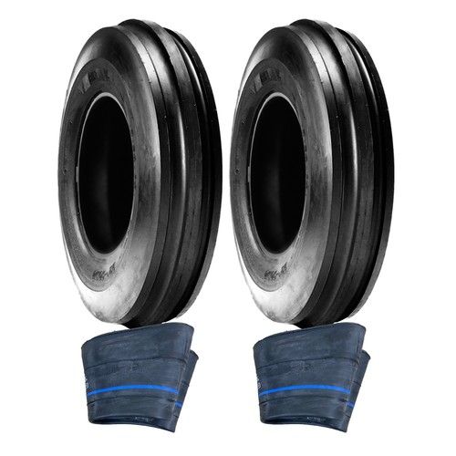 PAIR of BKT 4.00 x 19 Tractor Tyres & Inner Tubes 3 Rib Massey Ferguson