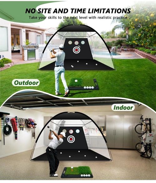 300cm 10 x 7ft Indoor Outdoor Golf Practice-Net Golf Hitting Cage Golf Training — image 8