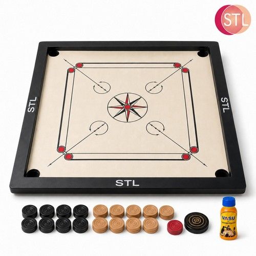 Large Carrom Board Game PREMIUM QUALITY Size 81cm x 81cm With Striker and Coins