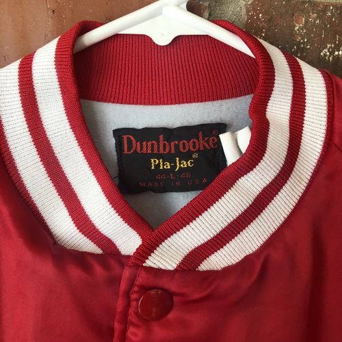 Vintage Exxon Pipeline Company Red/White Dunbrooke Plac-Jac Size Large USA Made — image 5