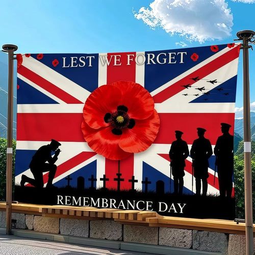 Remembrance Day Flag Poppy Military Army Armed Forces Lest We Forget War — image 1