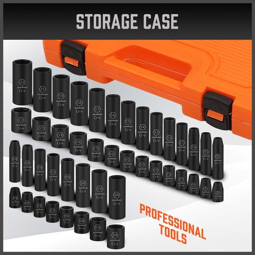 50PC 3/8" Drive Impact Socket Set Ratchet Handle Extension Bar Universal Joint — image 9