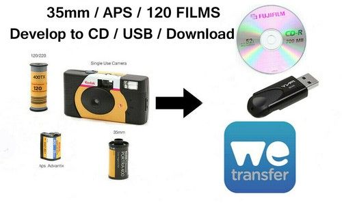 C41  & XP2 COLOUR FILM – DEVELOP & DIGITAL SCANS (18 MB) 35mm / APS / 120
