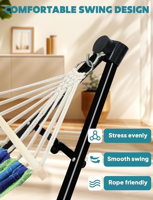Hammock & Hanging Chair with Foldable Portable Stand, Indoor/Outdoor Easy Setup — image 3