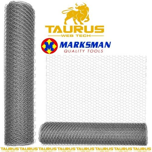 MARKSMAN Galvanised Mesh Wire Fence Aviary Net Rabbit Hutch Chicken Coop Pets UK